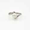 ReMARKable Estate Color Gemstone Ring in 14 Karat White Gold with 1 Cultured White Pearl
