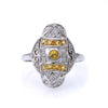 ReMARKable Estate Yellow Sapphire Color Gemstone Ring in 14 Karat White Gold with 9 Various Shapes 0.60ctw 2mm-2mm
