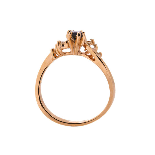 Color Gemstone Ring in 14 Karat Yellow with 1 Marquise Sapphire 0.20ctw 5.5mm-5.5mm