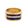 M Estate Collection Color Gemstone Ring in 18 Karat Yellow with 16 Princess Sapphires 1.52ctw
