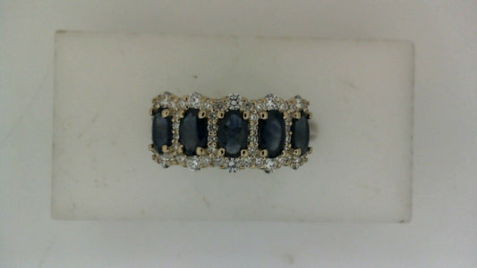 ReMARKable Designs Color Gemstone Ring with 5 Oval Sapphires 1.45ctw