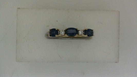 ReMARKable Designs 3 Oval Sapphire Color Gemstone Ring in 14 Karat Yellow Gold