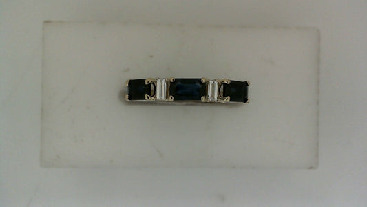 ReMARKable Designs Color Gemstone Ring in 14 Karat Yellow Gold with 3 Emerald Sapphires 0.93ctw