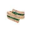 M Estate Collection Color Gemstone Band in 14 Karat Yellow with 16 Princess Emeralds 0.90ctw