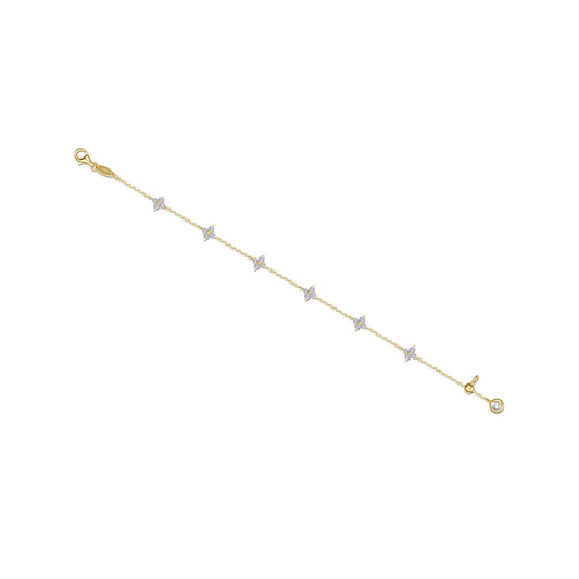 Lafonn Adjustable Cable Simulated Diamond Bracelet in Sterling Silver Yellow with 1.45ctw, Lobster Claw Clasp