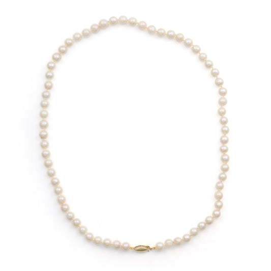 Marks Estate Dept 1 ReMARKable Estate Collection Color Gemstone Necklace in 14 Karat Yellow Gold with 66 Akoya Cream Pearls