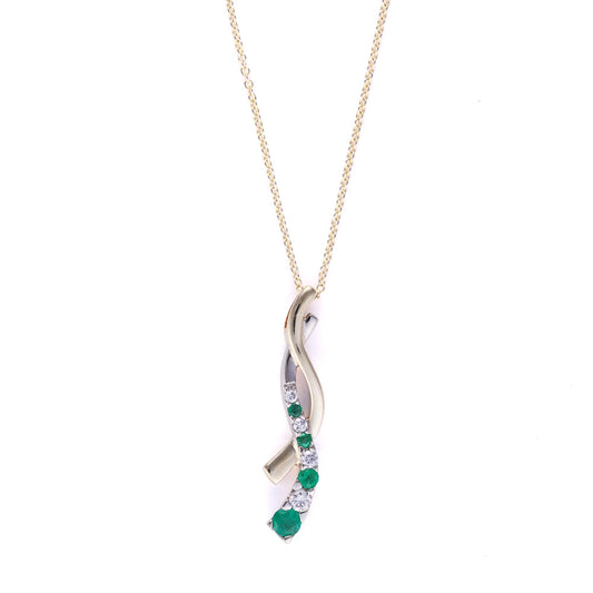 Drop Color Gemstone Necklace in 14 Karat Yellow