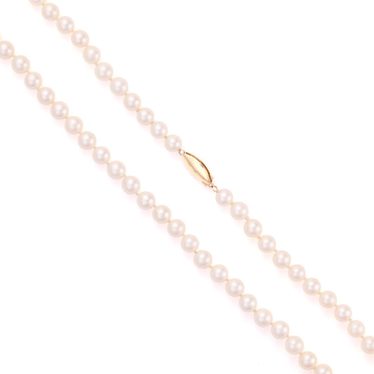 Pearl Strand Color Gemstone Necklace in 14 Karat Yellow with 80 Akoya Cream Pearls