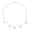 Station M Estate Collection Color Gemstone Necklace in 18 Karat White with 20 Princess Blue Sapphires 0.95ctw 1.5mm-2mm