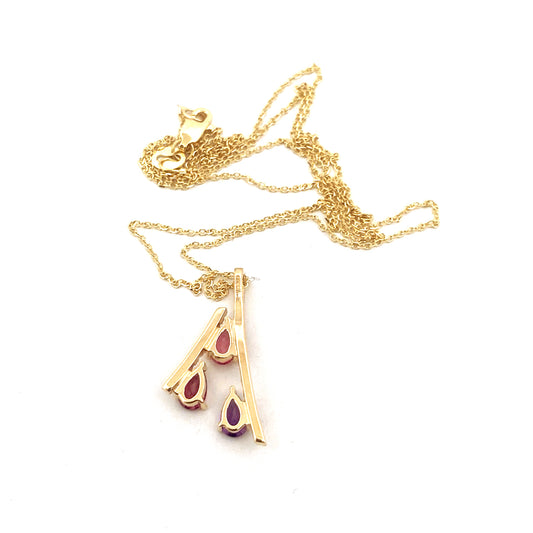 ReMARKable Designs Color Gemstone Necklace with 1 Pear Amethyst