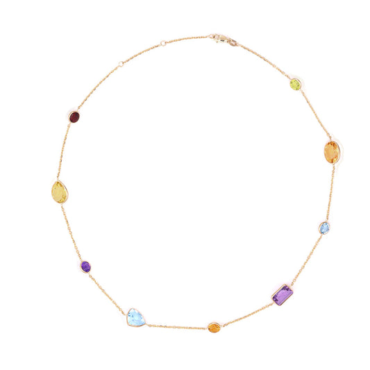 ReMARKable Estate Amethyst Station Necklace in 14 Karat Yellow Gold