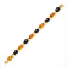 ReMarkable Estate Alternating Link Ladies Bracelet in 14 Karat Yellow Gold with 5 Cabochon Onyxes 12mm, Clasp: Hidden Plunger