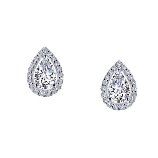 Lafonn Stud Simulated Diamond Earrings in Platinum Bonded Sterling Silver with 1.16ctw