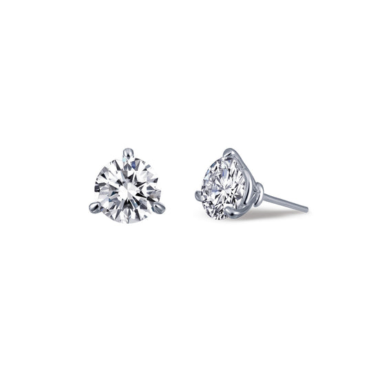 Lafonn Stud Simulated Diamond Earrings in Platinum Bonded Sterling Silver with 1.50ctw