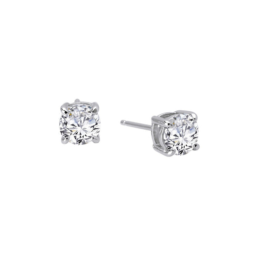 Lafonn Stud Simulated Diamond Earrings in Platinum Bonded Sterling Silver with 1.50ctw