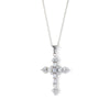 ReMARKable Estate Cross Simulated Diamond Necklace in Sterling Silver White