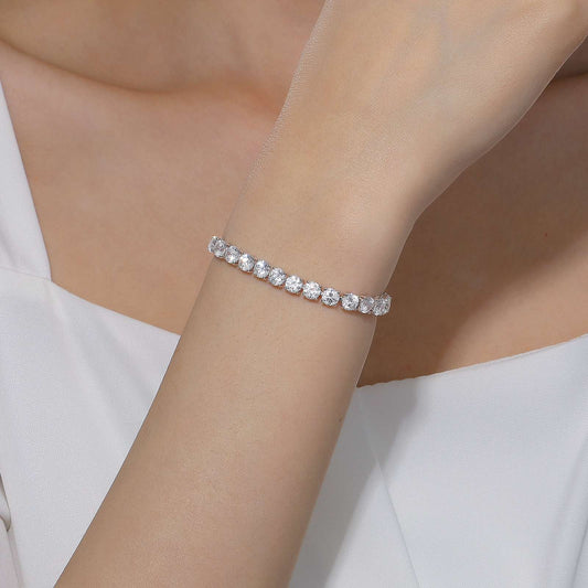 Lafonn Tennis Simulated Diamond Bracelet in Platinum Bonded Sterling Silver with 16.00ctw Round Simulated Diamonds