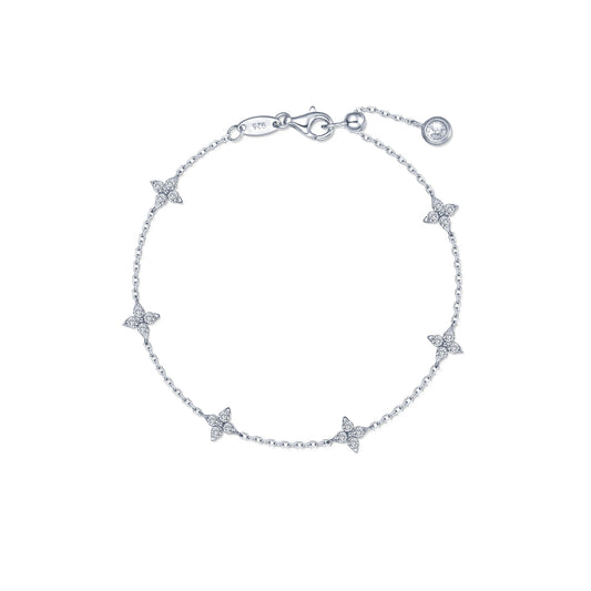 Lafonn Adjustable Cable Simulated Diamond Bracelet in Platinum Bonded Sterling Silver with Lobster Claw Clasp