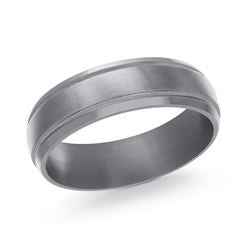 Marks Signature Men's Carved Band (No Stones) in Tantalum Grey 6.5MM