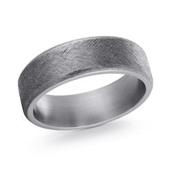 Marks Signature Men's Carved Band (No Stones) in Tantalum Grey 7MM