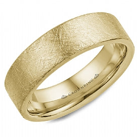 Crown Ring Men's Carved (No Gemstone) in 14 Karat Yellow Gold 6MM