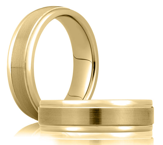 A. Jaffe Men's Carved Band in 14 Karat Yellow Gold