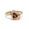 ReMARKable Estate Ladies Band with 3 Round Rubies in 14 Karat Yellow Gold