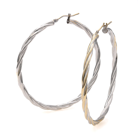 ReMARKable Estate M Estate Collection Large Hoop Earrings (No Stones) in 14 Karat White