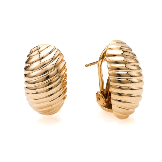 Marks Estate Dept 1 Estate Collection Huggie Earrings (No Stones) in 14 Karat Yellow