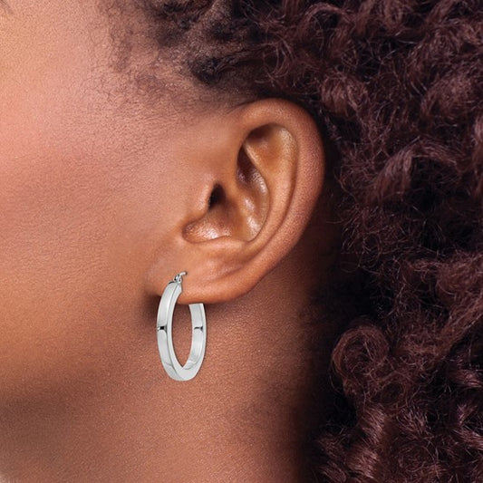 ReMARKable Designs Small Hoop Earrings in Sterling Silver White with Latchback Closure