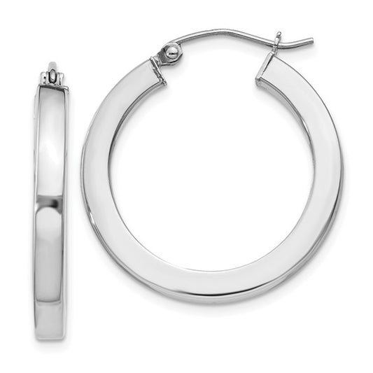 ReMARKable Designs Small Hoop Earrings in Sterling Silver White with Latchback Closure