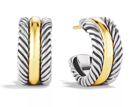 ReMARKable Estate Earrings (No Stones) in Sterling Silver - 14 Karat White, Rose, Yellow, Grey