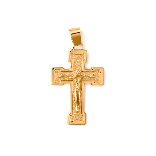 Marks Estate Dept 1 Men's Estate Collection Cross Necklace (No Stones) in 14 Karat Yellow