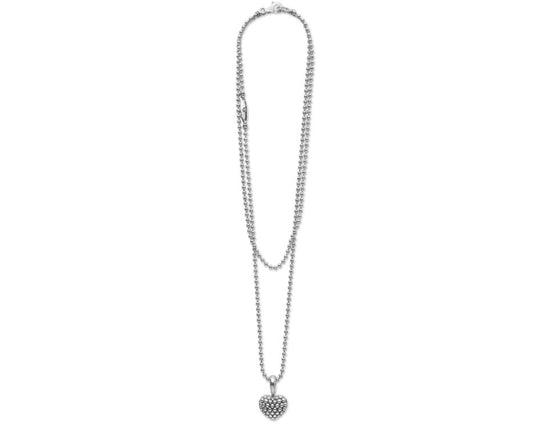 LAGOS Heart Necklace (No Stones) in Sterling Silver White