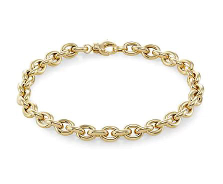 FREMADA GOLD INC. Men's Rolo Bracelet (No Stones) in 14 Karat Yellow Gold