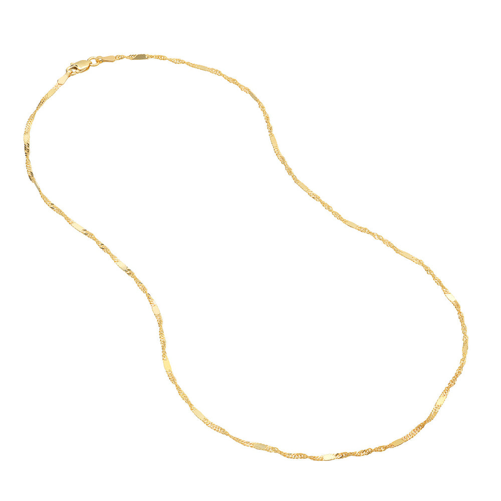 14K yellow gold ankle bracelet with clasp.