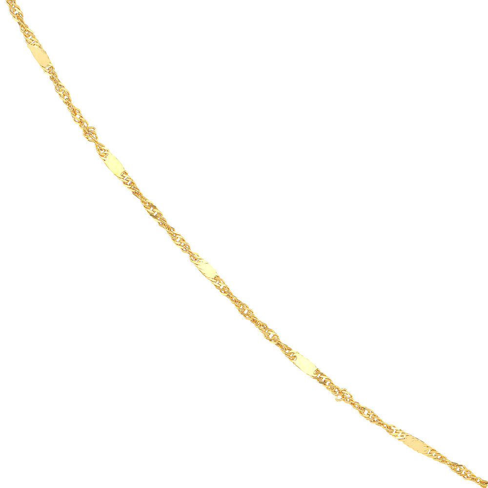14K yellow gold ankle bracelet, lobster clasp.