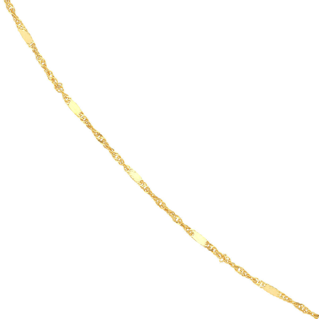 14K yellow gold ankle bracelet, lobster clasp.