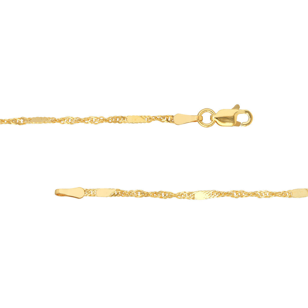 14K yellow gold ankle bracelet with clasp.
