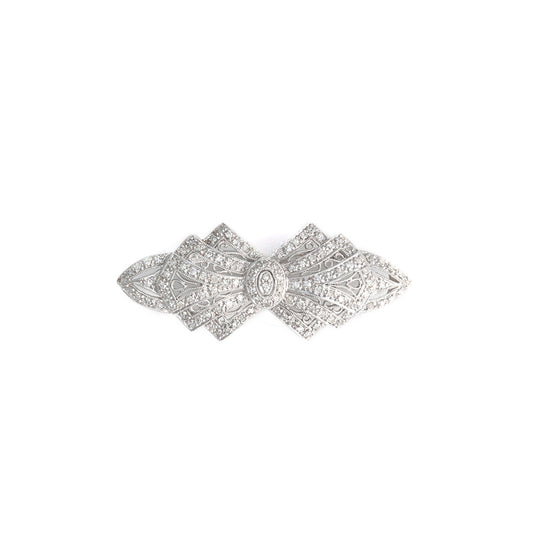 Marks Estate Dept 1 Vintage Reproduction Bow Pin in 14k White Gold, Clarity: SI2-I1, Color: I/J