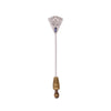 ReMARKable Estate Art Deco Stick Pin Estate Brooch with 1 Old European Diamond, Color: K, Clarity: I1, 0.10ctw and 1 Baguette Lab Created Blue Sapphire in 18 Karat Gold on 14 Karat Pin Stem