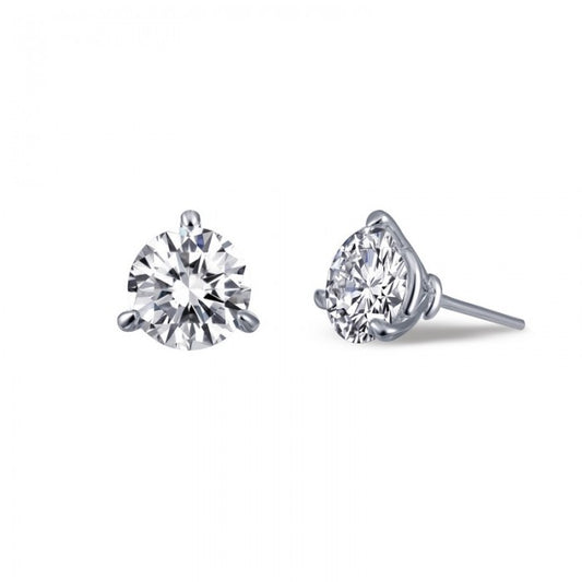 Lafonn Stud Simulated Diamond Earrings in Platinum Bonded Sterling Silver with 4.08ctw