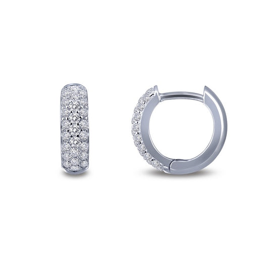 Lafonn Huggie Simulated Diamond Earrings in Platinum Bonded Sterling Silver 0.75ctw
