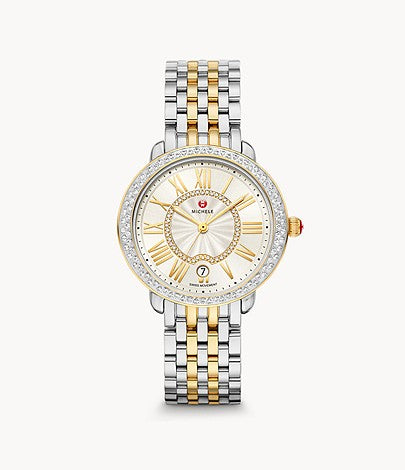 Michele Serein Mid Dress Timepiece with 0.61ctw Round Diamonds, Quartz Movement, 36mm Case, Silver Dial, Sapphire Crystal, 5 ATM Water Resistance