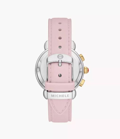 Michele Sport Sail Ladies Timepiece with Quartz Movement, 38mm Case, White Dial, Mineral Crystal, 5 ATM Water Resistance