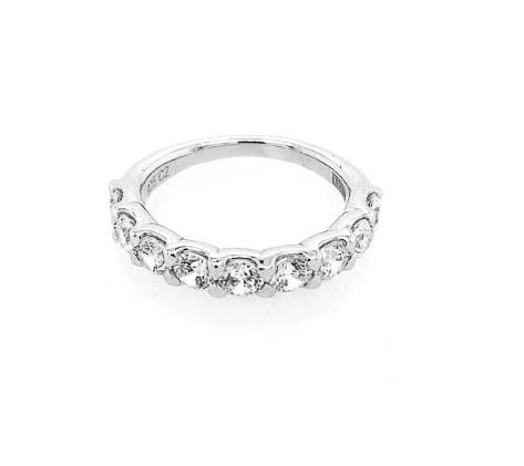 A. JAFFE EMD Earth Mined Diamond Ladies Wedding Band in 18 Karat White Gold with 1.80ctw Round Diamonds