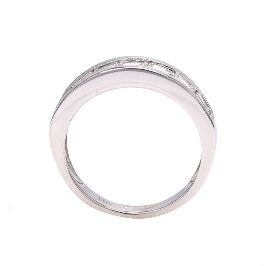 ReMARKable Estate Collection Stackable Natural Diamond Ladies Wedding Band in 14 Karat White Gold with 1.00ctw Princess Diamonds, Clarity: SI2-I1, Color: G/H