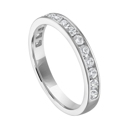 ReMARKable Designs Natural Diamond Ladies Wedding Band in 14 Karat White Gold with 0.50ctw Round Diamonds