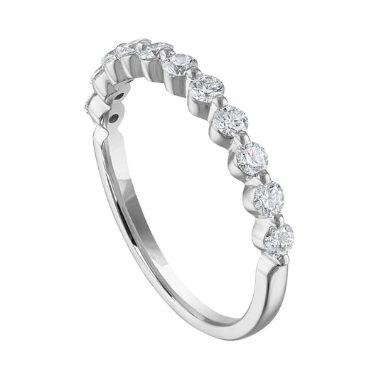 ReMARKable Designs Natural Diamond Ladies Wedding Band in 14 Karat White Gold with 0.50ctw Round Diamonds, Size 6.5