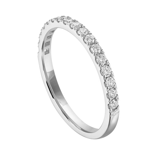 ReMARKable Designs Natural Diamond Ladies Wedding Band in 14 Karat White Gold with 0.33ctw Round Diamonds, Size 6.5